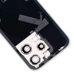 Für iPhone 15 Pro Glas-Akku-Rückabdeckung mit Blitzhalterung + kabellosem Lademodul, For iPhone 15 Pro