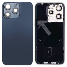 Für iPhone 15 Pro Glas-Akku-Rückabdeckung mit Blitzhalterung + kabellosem Lademodul, For iPhone 15 Pro
