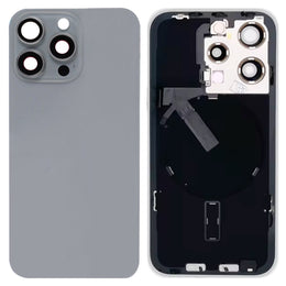 Für iPhone 15 Pro Glas-Akku-Rückabdeckung mit Blitzhalterung + kabellosem Lademodul, For iPhone 15 Pro
