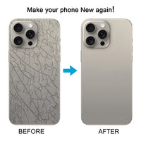 Für iPhone 15 Pro Glas-Akku-Rückabdeckung mit Blitzhalterung + kabellosem Lademodul, For iPhone 15 Pro