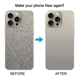 Für iPhone 15 Pro Glas-Akku-Rückabdeckung mit Blitzhalterung + kabellosem Lademodul, For iPhone 15 Pro