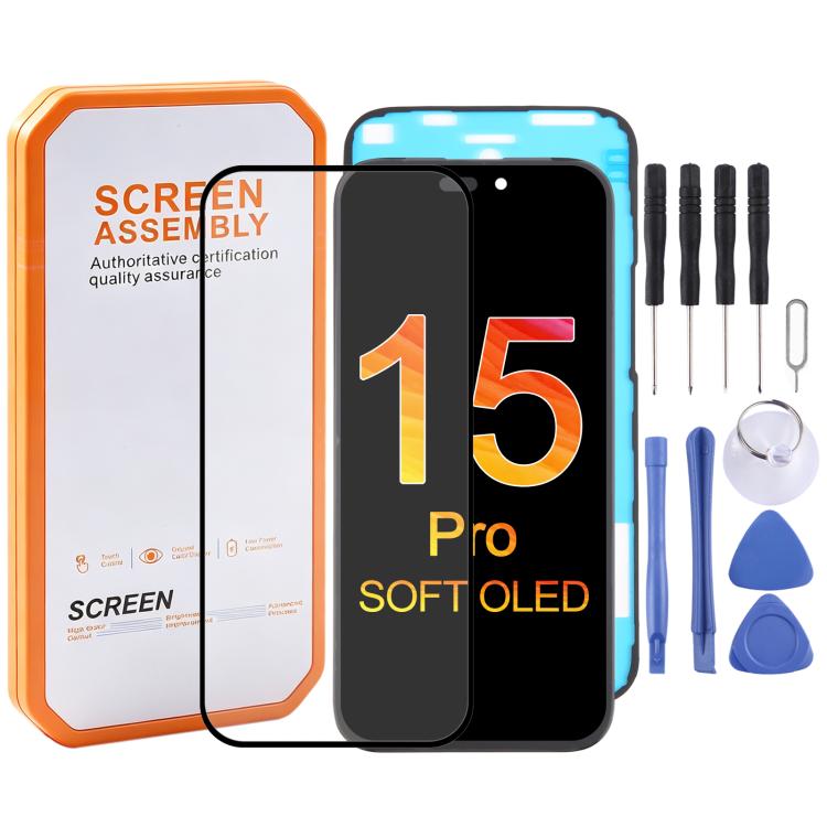 HXL Soft OLED-Bildschirm für iPhone 15 Pro, For iPhone 15 Pro