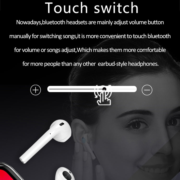i9 Touch Wireless TWS Sport Bilaterales Stereo Bluetooth 5.0 Headset mit Ladebox, Touch-Version, Touch Version