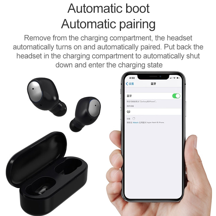 Q2 TWS Bluetooth 5.0 Binauraler Stereo-Wireless-Sport-Bluetooth-Kopfhörer
