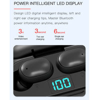 H6 TWS Bluetooth 5.0 Kabelloser Bluetooth-Kopfhörer mit Digitalanzeige und Ladebox, Unterstützung für Siri und HD-Anrufe