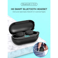 H6 TWS Bluetooth 5.0 Kabelloser Bluetooth-Kopfhörer mit Digitalanzeige und Ladebox, Unterstützung für Siri und HD-Anrufe