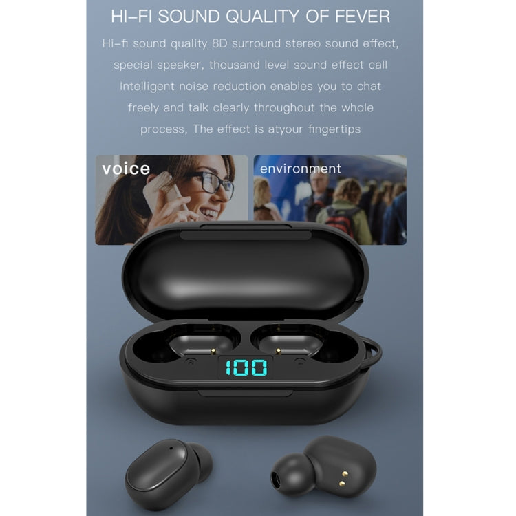 H6 TWS Bluetooth 5.0 Kabelloser Bluetooth-Kopfhörer mit Digitalanzeige und Ladebox, Unterstützung für Siri und HD-Anrufe