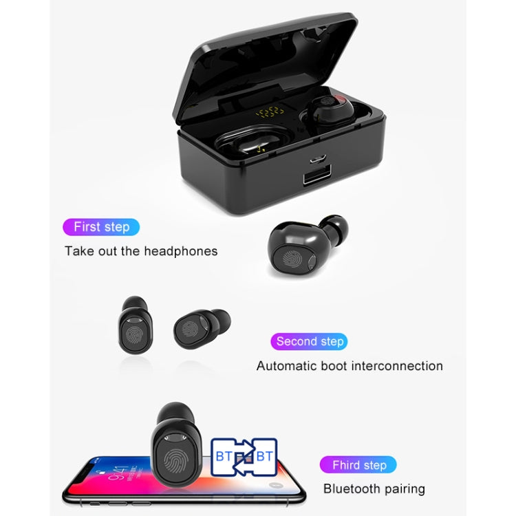 G10 TWS Bluetooth 5.0 Kabelloser Bluetooth-Kopfhörer mit Ladebox, unterstützt digitale Anzeige, HD-Anrufe und Powerbank, G10