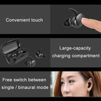 TWS-4 IPX5 Wasserdichter Bluetooth 5.0 Touch Wireless Bluetooth-Kopfhörer mit Ladebox, unterstützt HD-Anrufe und Sprachansagen, TWS-4