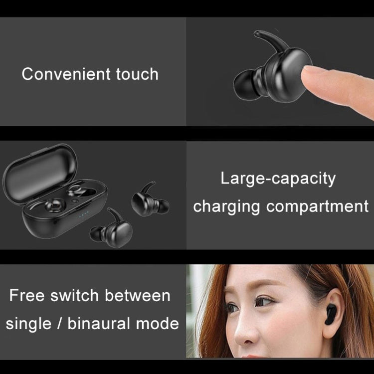 TWS-4 IPX5 Wasserdichter Bluetooth 5.0 Touch Wireless Bluetooth-Kopfhörer mit Ladebox, unterstützt HD-Anrufe und Sprachansagen, TWS-4