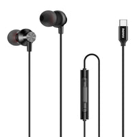 REMAX RM-560 Typ-C In-Ear-Stereo-Musikkopfhörer aus Metall mit Kabelsteuerung + Mikrofon, unterstützt Freisprechen, nicht für Samsung-Telefone