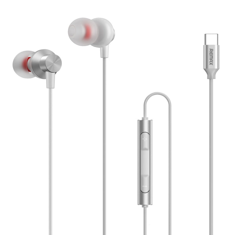REMAX RM-560 Typ-C In-Ear-Stereo-Musikkopfhörer aus Metall mit Kabelsteuerung + Mikrofon, unterstützt Freisprechen, nicht für Samsung-Telefone