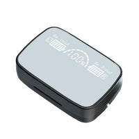 M9 Bluetooth 5.1 TWS Mirror Digital Display Drahtloser Bluetooth-Kopfhörer mit Ladebox-Taschenlampe, unterstützt Touch & Siri & Batterieanzeige, M9 (Black)