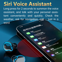 M9 Bluetooth 5.1 TWS Mirror Digital Display Drahtloser Bluetooth-Kopfhörer mit Ladebox-Taschenlampe, unterstützt Touch & Siri & Batterieanzeige, M9 (Black)