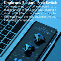 M9 Bluetooth 5.1 TWS Mirror Digital Display Drahtloser Bluetooth-Kopfhörer mit Ladebox-Taschenlampe, unterstützt Touch & Siri & Batterieanzeige, M9 (Black)