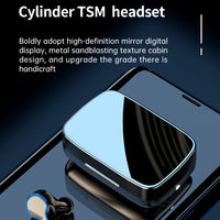 M9 Bluetooth 5.1 TWS Mirror Digital Display Drahtloser Bluetooth-Kopfhörer mit Ladebox-Taschenlampe, unterstützt Touch & Siri & Batterieanzeige, M9 (Black)