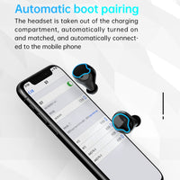 M9 Bluetooth 5.1 TWS Mirror Digital Display Drahtloser Bluetooth-Kopfhörer mit Ladebox-Taschenlampe, unterstützt Touch & Siri & Batterieanzeige, M9 (Black)
