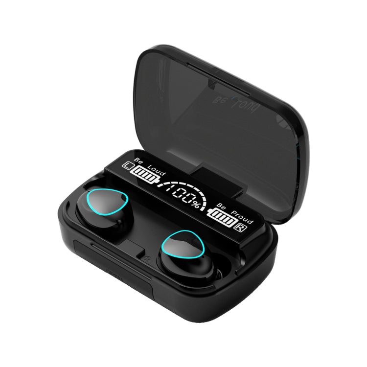 M10 Bluetooth 5.1 TWS Digitalanzeige Drahtloser Bluetooth-Kopfhörer mit Ladebox, unterstützt Touch & Siri & Batterieanzeige, M10 Black, M10 Green