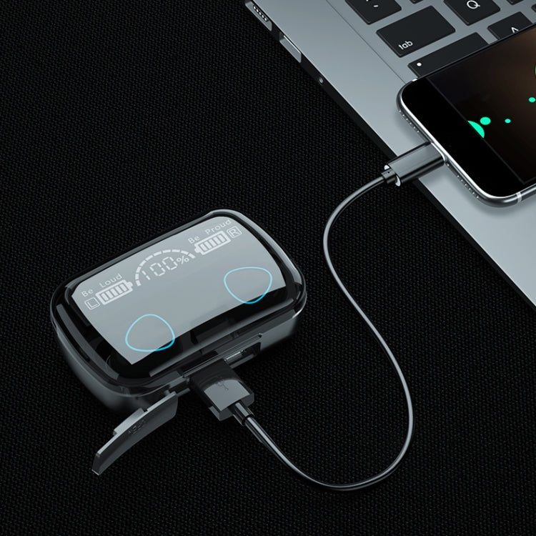 M10 Bluetooth 5.1 TWS Digitalanzeige Drahtloser Bluetooth-Kopfhörer mit Ladebox, unterstützt Touch & Siri & Batterieanzeige, M10 Black, M10 Green