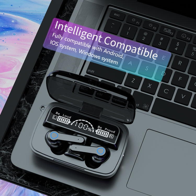 M19 Bluetooth 5.1 TWS Digitalanzeige Drahtloser Bluetooth-Kopfhörer mit Ladebox, unterstützt Touch & Siri & Batterieanzeige