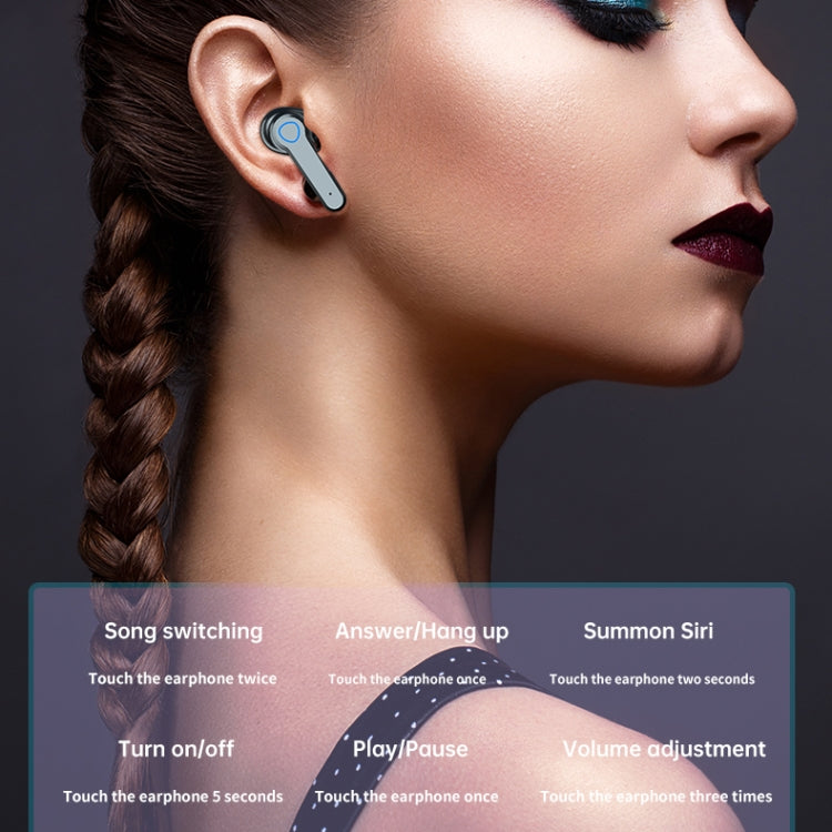 M19 Bluetooth 5.1 TWS Digitalanzeige Drahtloser Bluetooth-Kopfhörer mit Ladebox, unterstützt Touch & Siri & Batterieanzeige