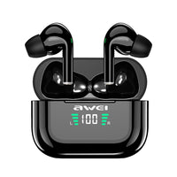 awei T29P Bluetooth V5.0 LED-Digitalanzeige Ture Wireless Sports IPX4 Wasserdichtes TWS-Headset mit Ladekoffer