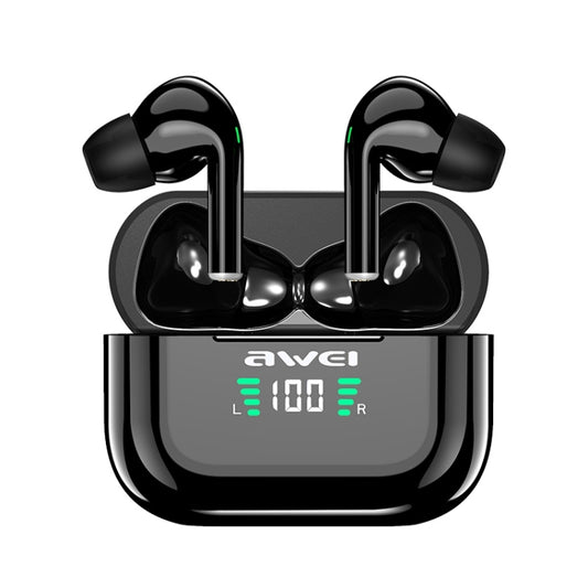 awei T29P Bluetooth V5.0 LED-Digitalanzeige Ture Wireless Sports IPX4 Wasserdichtes TWS-Headset mit Ladekoffer