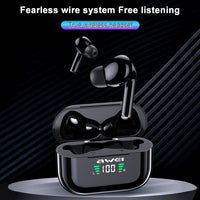 awei T29P Bluetooth V5.0 LED-Digitalanzeige Ture Wireless Sports IPX4 Wasserdichtes TWS-Headset mit Ladekoffer