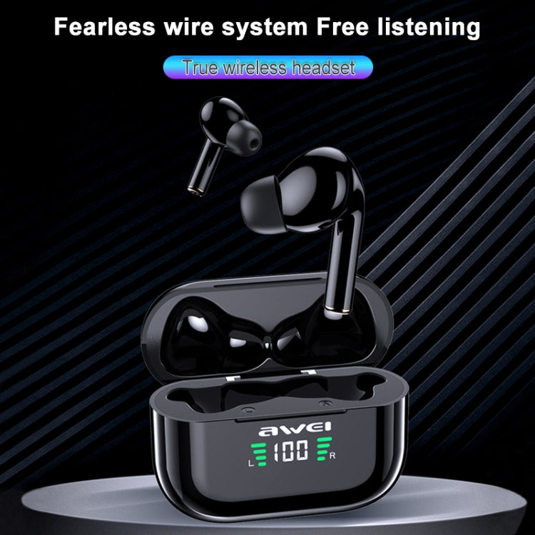 awei T29P Bluetooth V5.0 LED-Digitalanzeige Ture Wireless Sports IPX4 Wasserdichtes TWS-Headset mit Ladekoffer