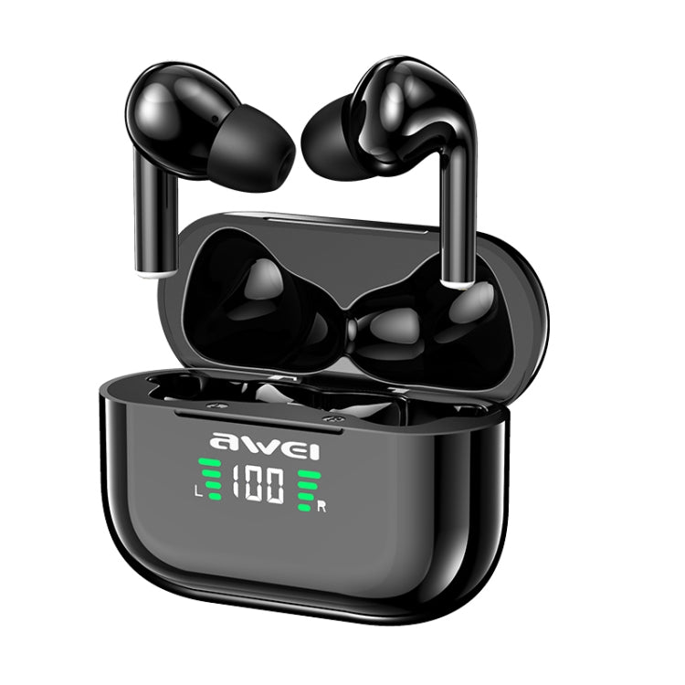 awei T29P Bluetooth V5.0 LED-Digitalanzeige Ture Wireless Sports IPX4 Wasserdichtes TWS-Headset mit Ladekoffer