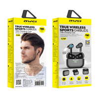 awei T29P Bluetooth V5.0 LED-Digitalanzeige Ture Wireless Sports IPX4 Wasserdichtes TWS-Headset mit Ladekoffer