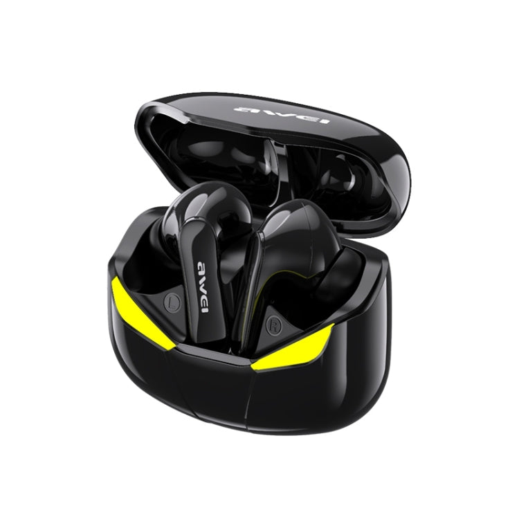 awei T35 Bluetooth V5.0 Ture Wireless Sportspiel Dual Mode IPX5 Wasserdichtes TWS-Headset mit Ladekoffer