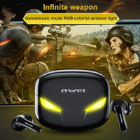 awei T35 Bluetooth V5.0 Ture Wireless Sportspiel Dual Mode IPX5 Wasserdichtes TWS-Headset mit Ladekoffer