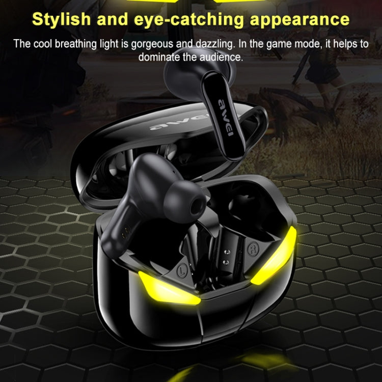 awei T35 Bluetooth V5.0 Ture Wireless Sportspiel Dual Mode IPX5 Wasserdichtes TWS-Headset mit Ladekoffer