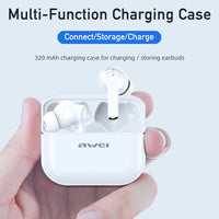 awei TA1 Bluetooth V5.0 Ture Wireless Sports ANC Noise Cancelling IPX4 Wasserdichtes TWS-Headset mit Ladehülle