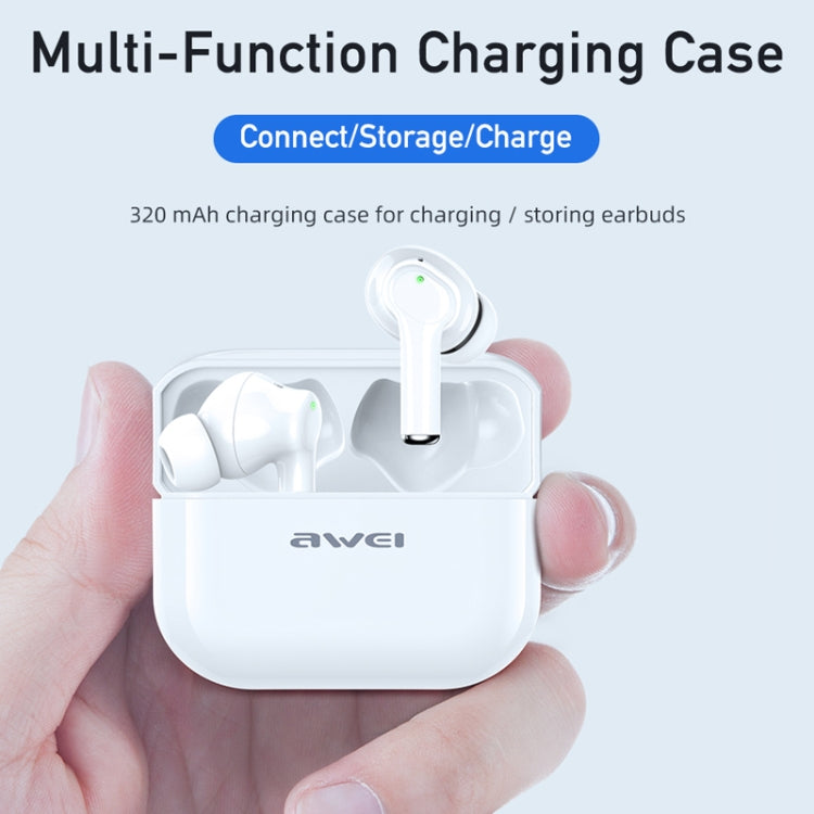 awei TA1 Bluetooth V5.0 Ture Wireless Sports ANC Noise Cancelling IPX4 Wasserdichtes TWS-Headset mit Ladehülle