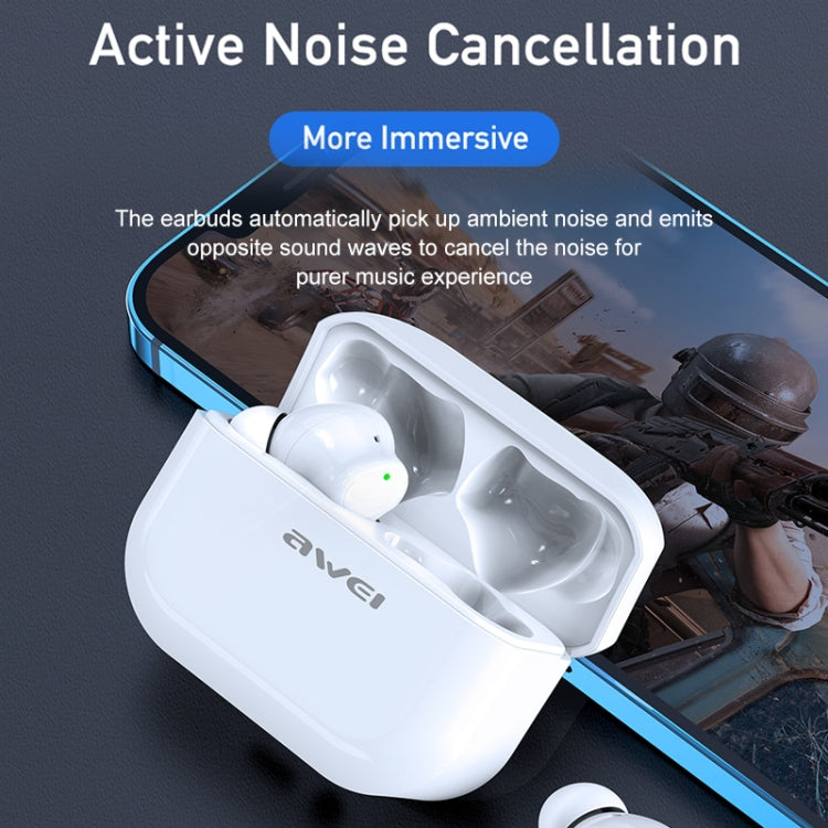 awei TA1 Bluetooth V5.0 Ture Wireless Sports ANC Noise Cancelling IPX4 Wasserdichtes TWS-Headset mit Ladehülle
