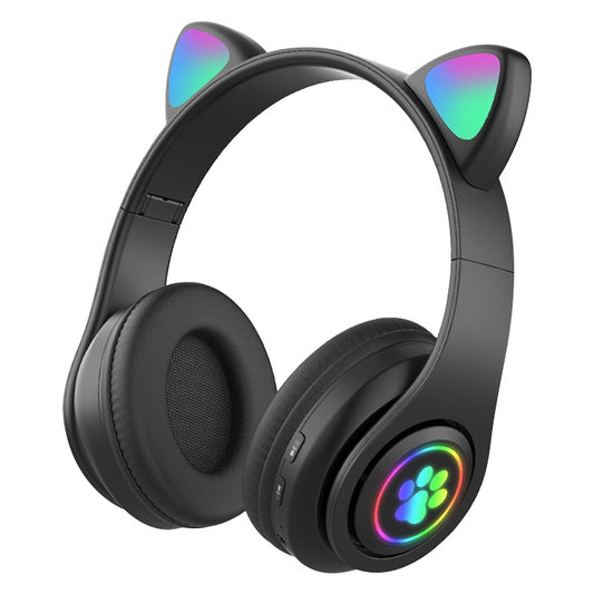 B39 Kabelloses Bluetooth-Headset mit Katzenohr-Design, LED-Farbverlaufslicht