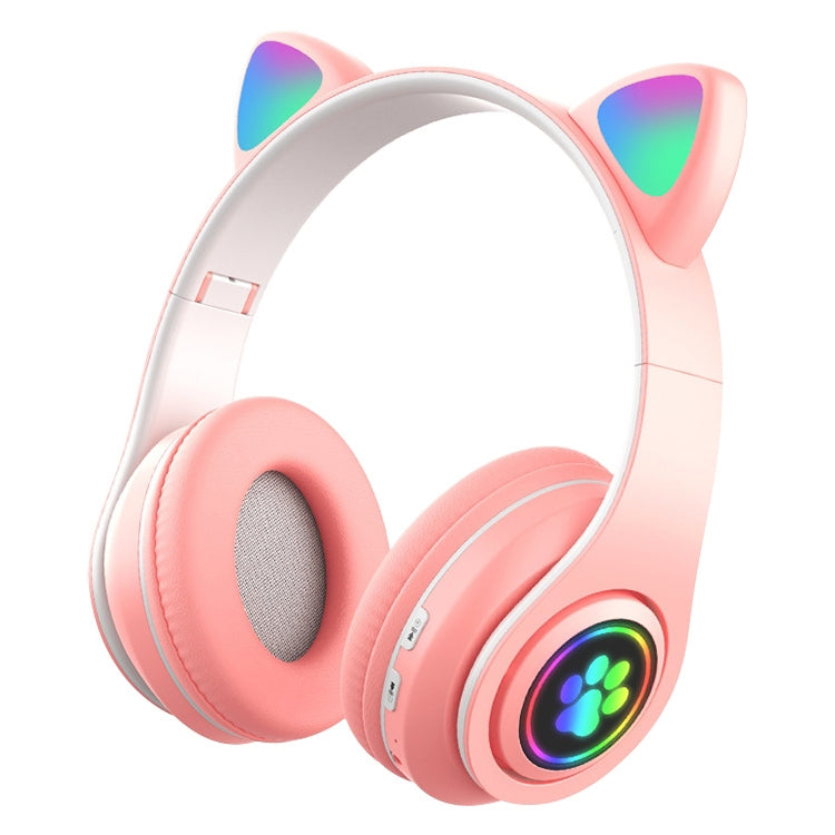 B39 Kabelloses Bluetooth-Headset mit Katzenohr-Design, LED-Farbverlaufslicht