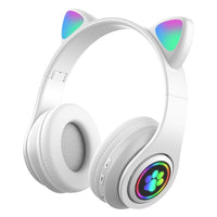 B39 Kabelloses Bluetooth-Headset mit Katzenohr-Design, LED-Farbverlaufslicht
