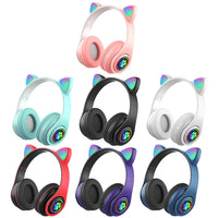 B39 Kabelloses Bluetooth-Headset mit Katzenohr-Design, LED-Farbverlaufslicht