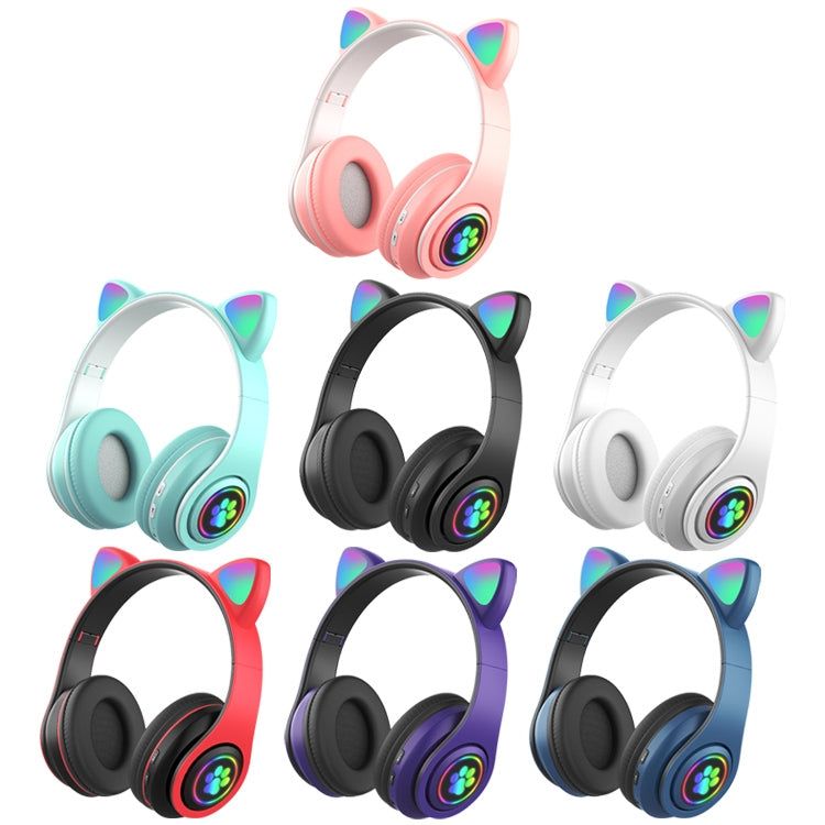 B39 Kabelloses Bluetooth-Headset mit Katzenohr-Design, LED-Farbverlaufslicht