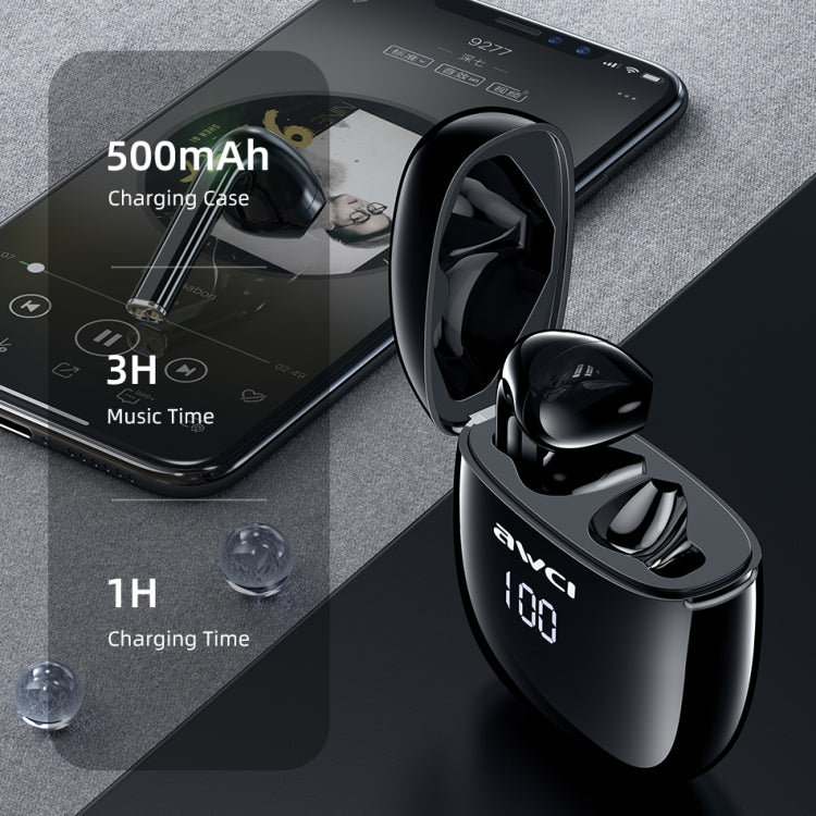 awei T28P Bluetooth V5.0 TWS Ture Wireless Sport-LED-Display-Headset mit Ladehülle