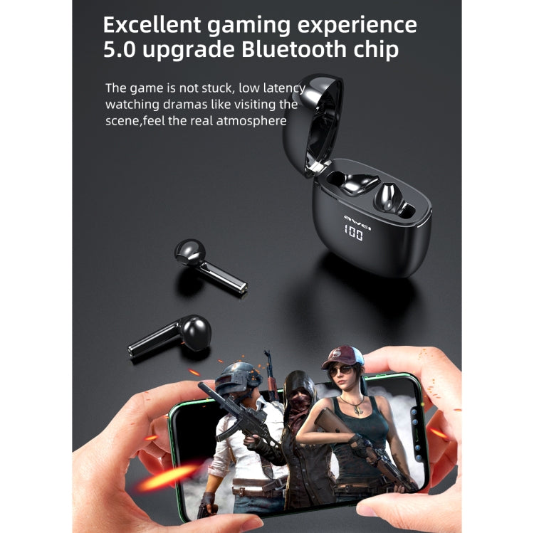 awei T28P Bluetooth V5.0 TWS Ture Wireless Sport-LED-Display-Headset mit Ladehülle