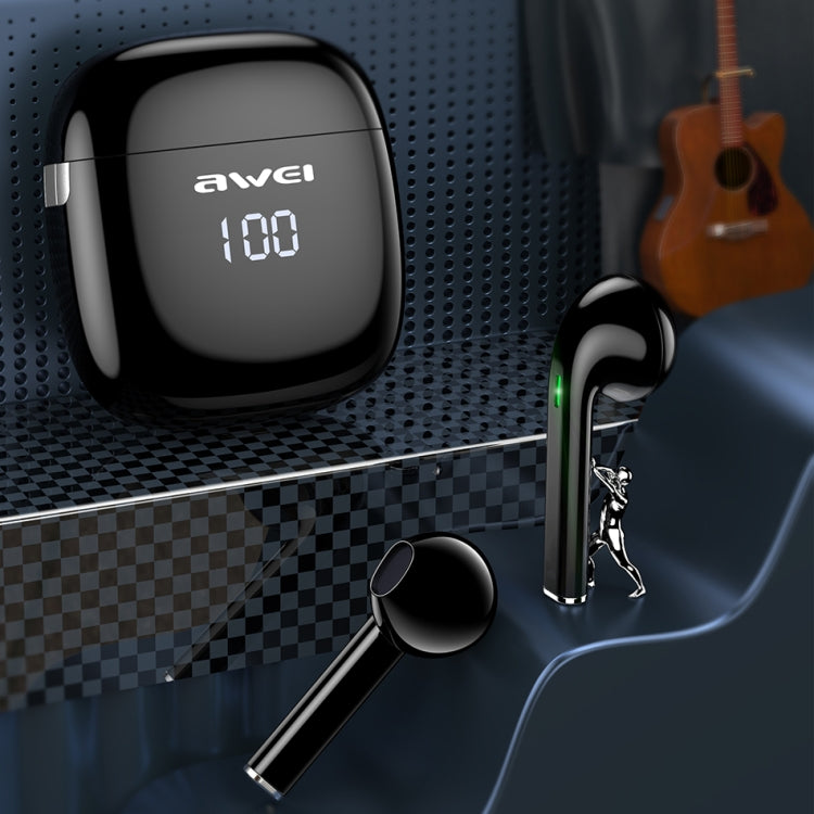 awei T28P Bluetooth V5.0 TWS Ture Wireless Sport-LED-Display-Headset mit Ladehülle