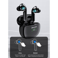 awei T15P Bluetooth V5.0 TWS Ture Wireless Sport-LED-Display-Headset mit Ladehülle, T15P