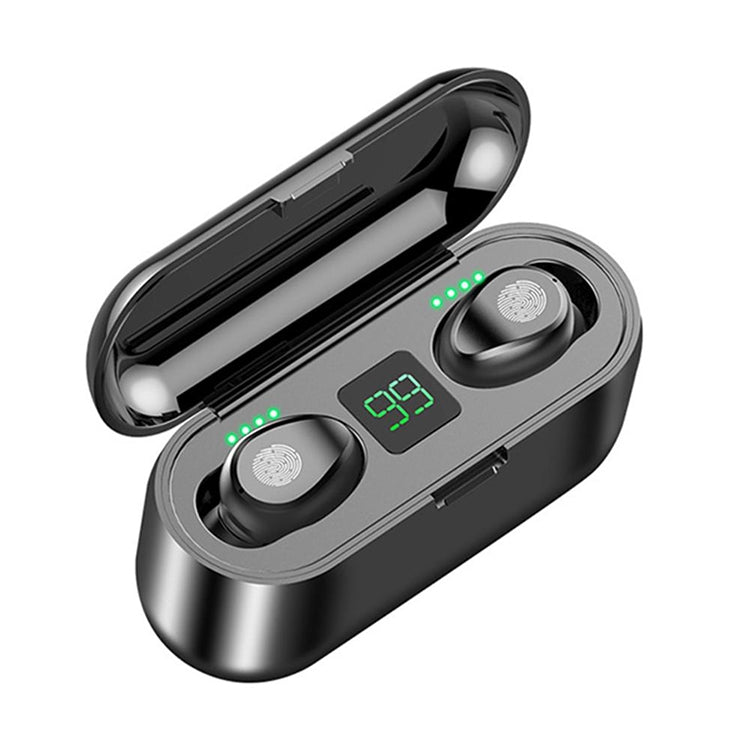 F9 TWS V5.0 Touch Control Binaurales kabelloses Bluetooth-Headset mit Ladeetui und Digitalanzeige, F9