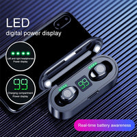 F9 TWS V5.0 Touch Control Binaurales kabelloses Bluetooth-Headset mit Ladeetui und Digitalanzeige, F9