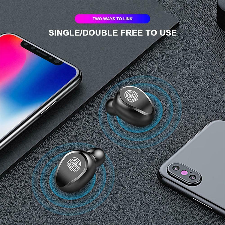 F9 TWS V5.0 Touch Control Binaurales kabelloses Bluetooth-Headset mit Ladeetui und Digitalanzeige, F9