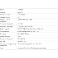 T&G J18 Bluetooth 5.1 TWS Kabelloser binauraler Bluetooth-Kopfhörer mit Ladebox